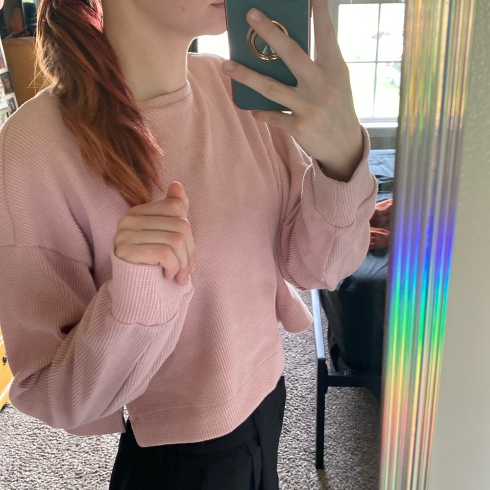 Pink cropped sweater